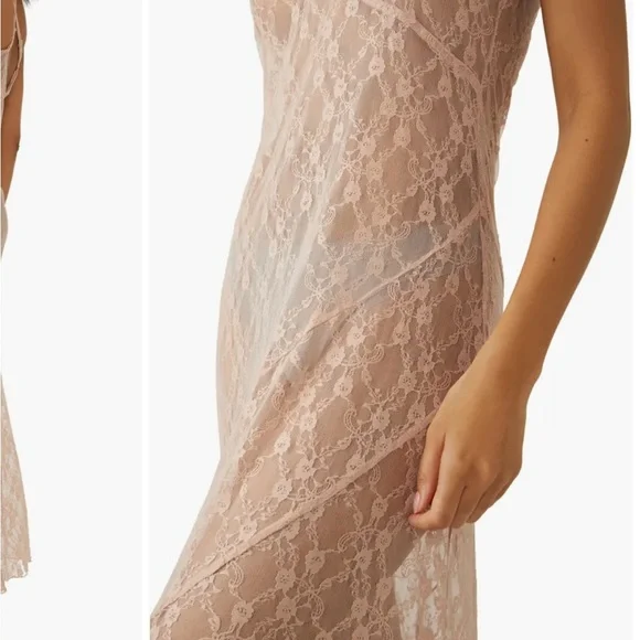 NWT Free People “A Little Lace” Sheer Nightgown - Picture 3 of 8